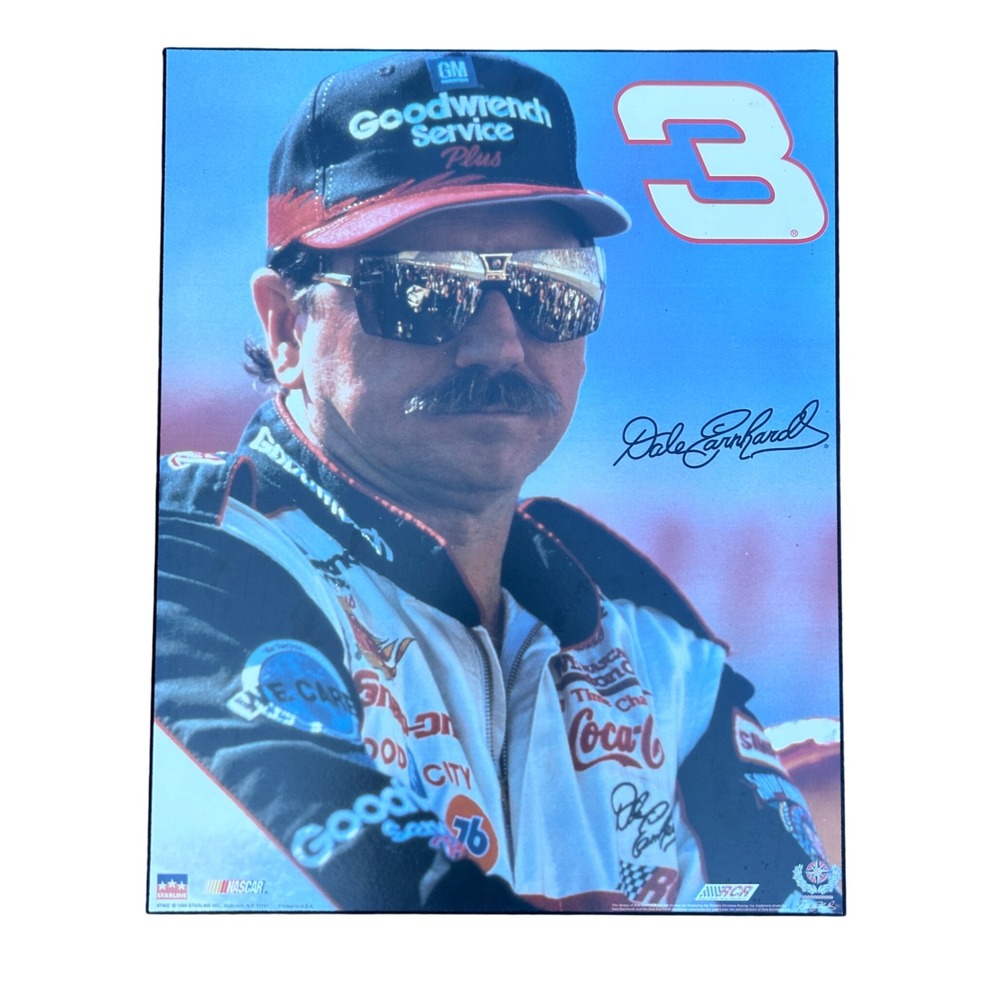 Starline Dale Earnhardt‎ #3 NASCAR Wood Plaque 1 Blue Vintage 1999 16 x 20 decor